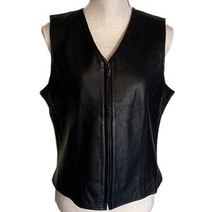 GOLDEN BEAR Vintage Black Leather ‘The Aspen Vest’ - Size L